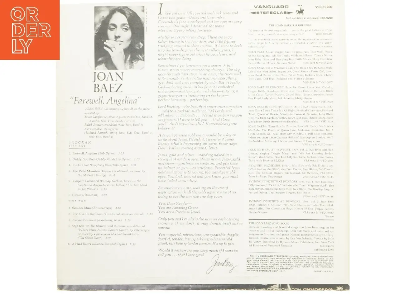 Billede 2 - Joan Baez album - Farewell, Angelina
