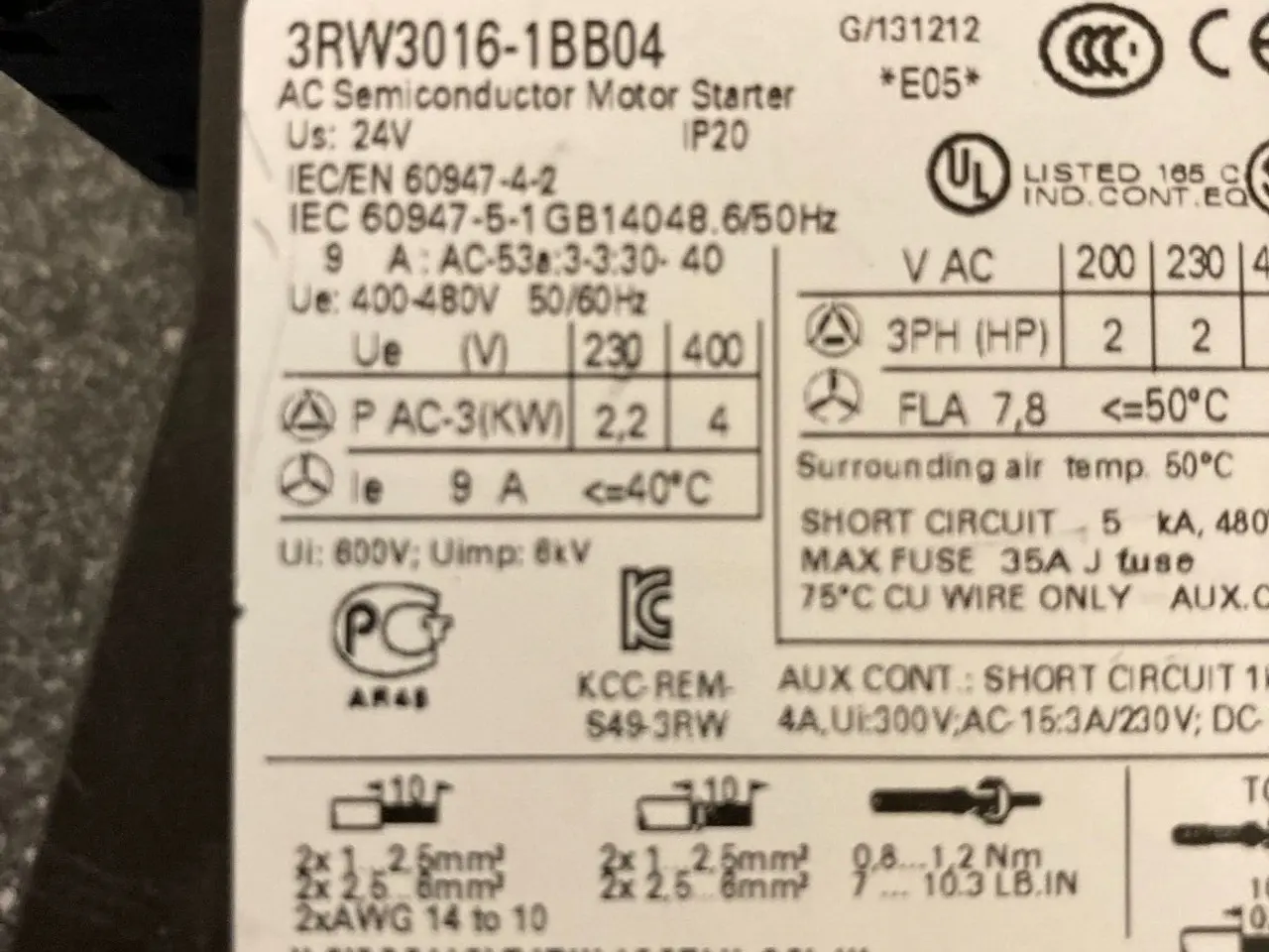 Billede 4 - Siemens SIRIUS 3RW3016-1BB04 Soft Starter for -