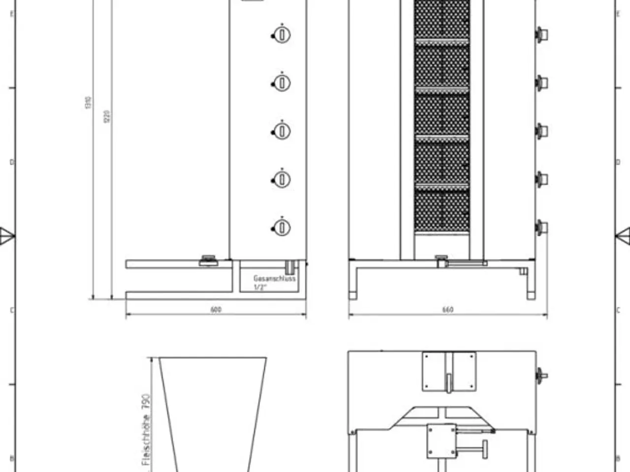 Billede 2 - Kebab & Shawarma grill til gas – 120 kg kød