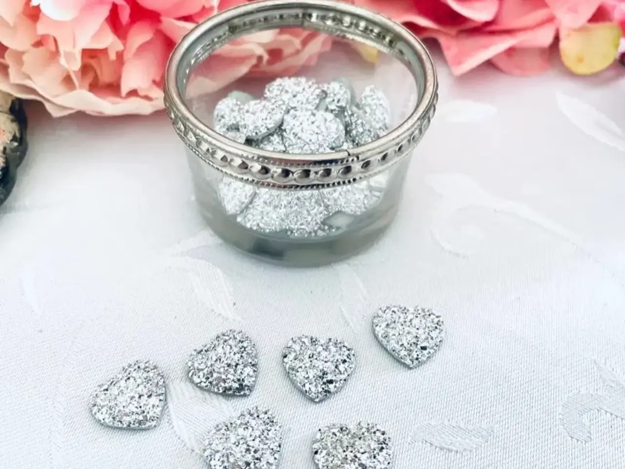 Billede 1 - Glitter hjerter 37 stk til dekoration 