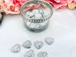 Glitter hjerter 37 stk til dekoration