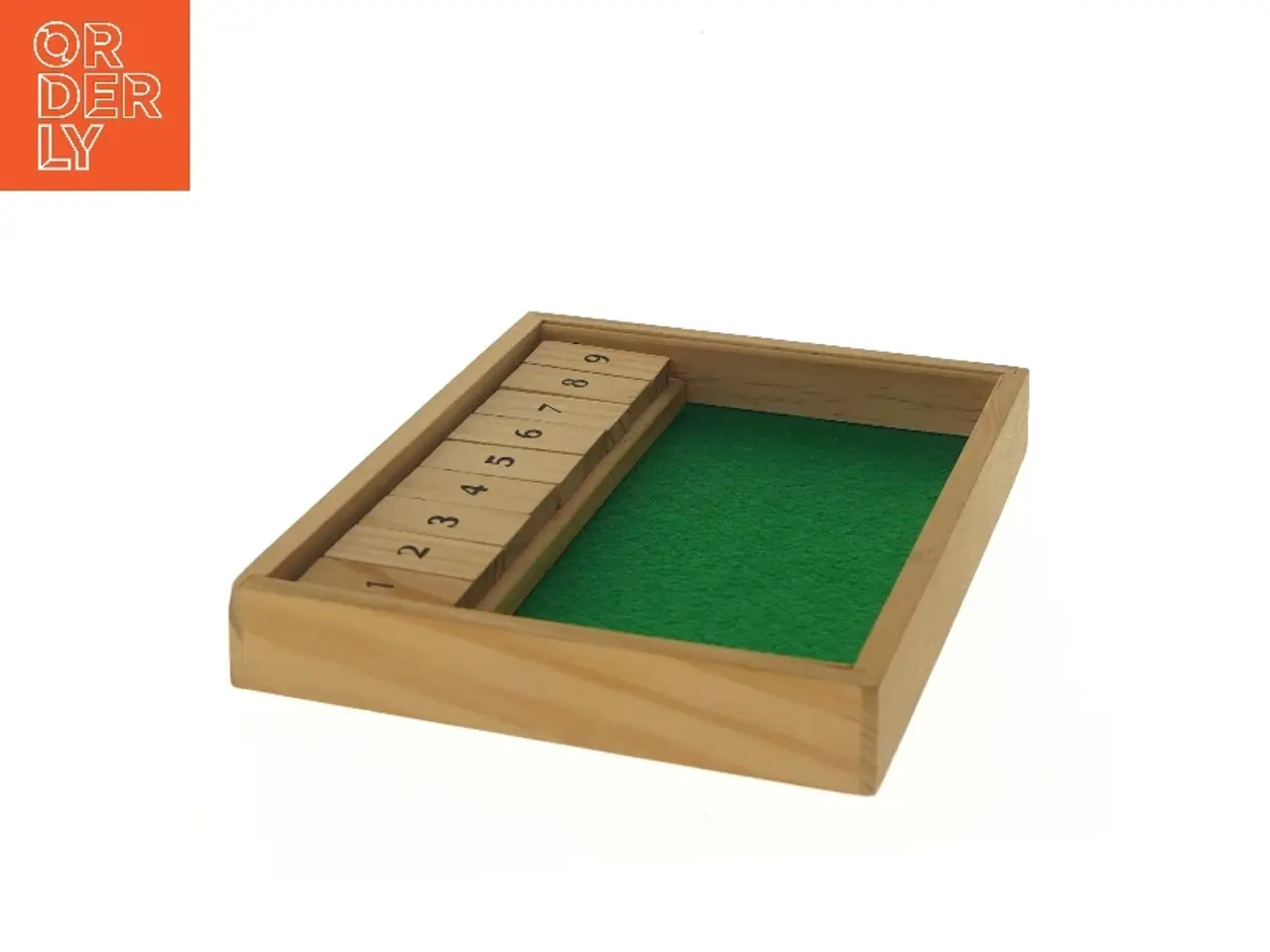 Billede 3 - Træ spilbræt med nummererede fliser (str. 27,5x19 cm)