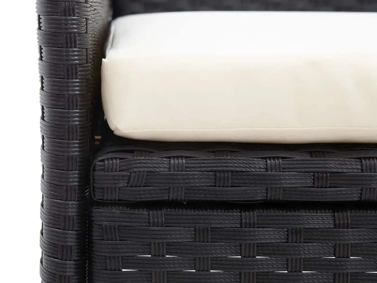 Billede 5 - 2-personers havebænk med tebord 143 cm i sort polyrattan