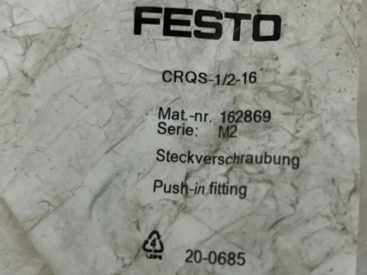 Billede 3 - Festo CRQS-1/2-16 Push-In Fitting 162869 1/2" Male