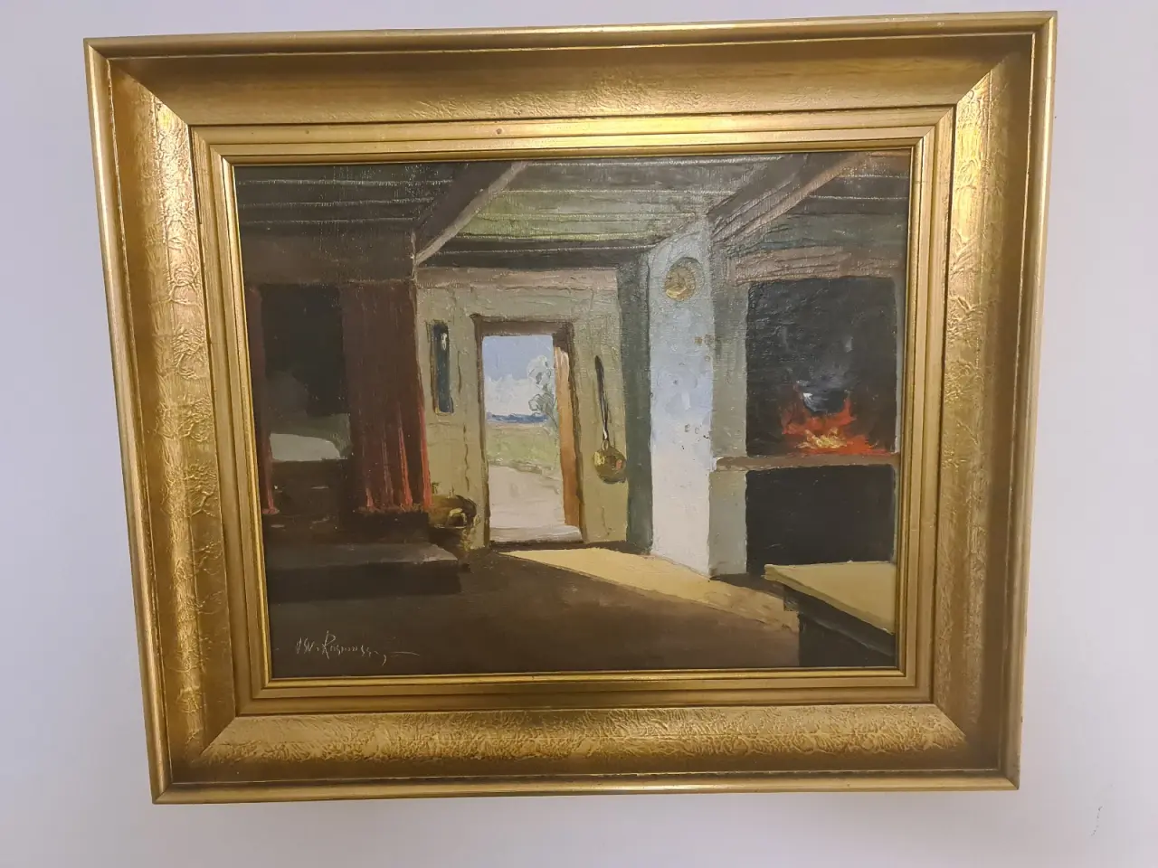 Billede 1 - Originalt bondestue-maleri