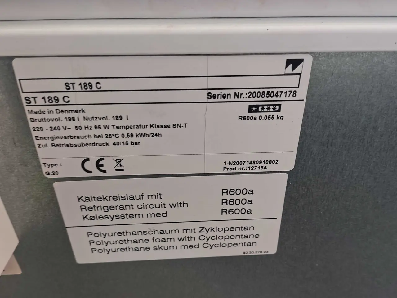 Billede 3 - Vestfrost kummefryser 189L