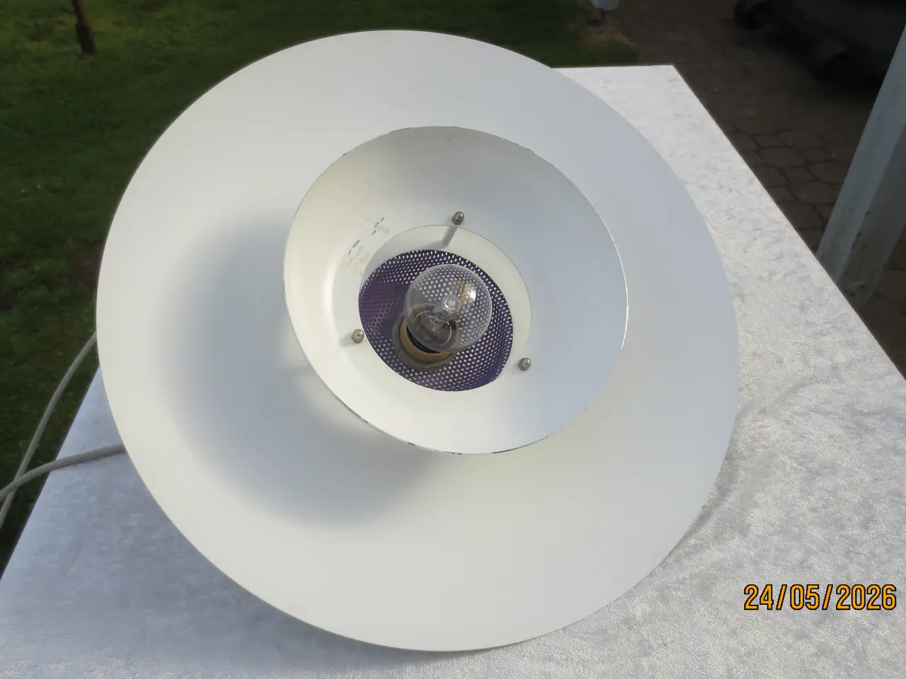 Billede 3 - 2 stk Loftlamper i metal og glas