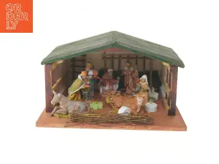 Julekrybbe med figurer (str. 40x30 cm)