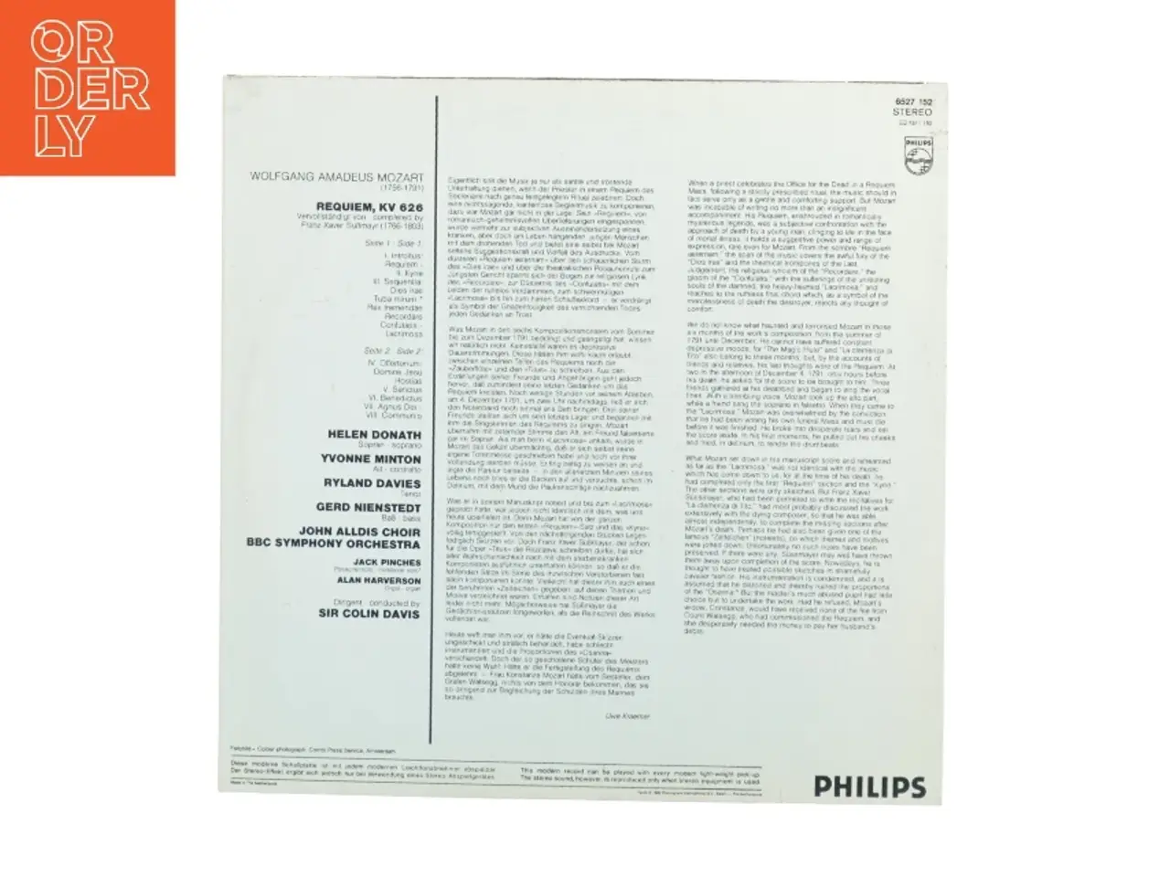 Billede 4 - Mozart Requiem Vinylplade fra Philips (str. 30 cm)