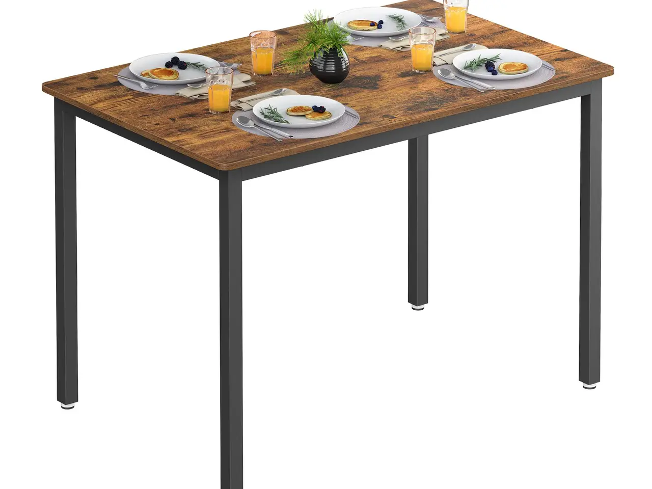 Billede 1 - Spisebord 70 × 110 cm til 4 personer - industrielt, rustik brun/sort