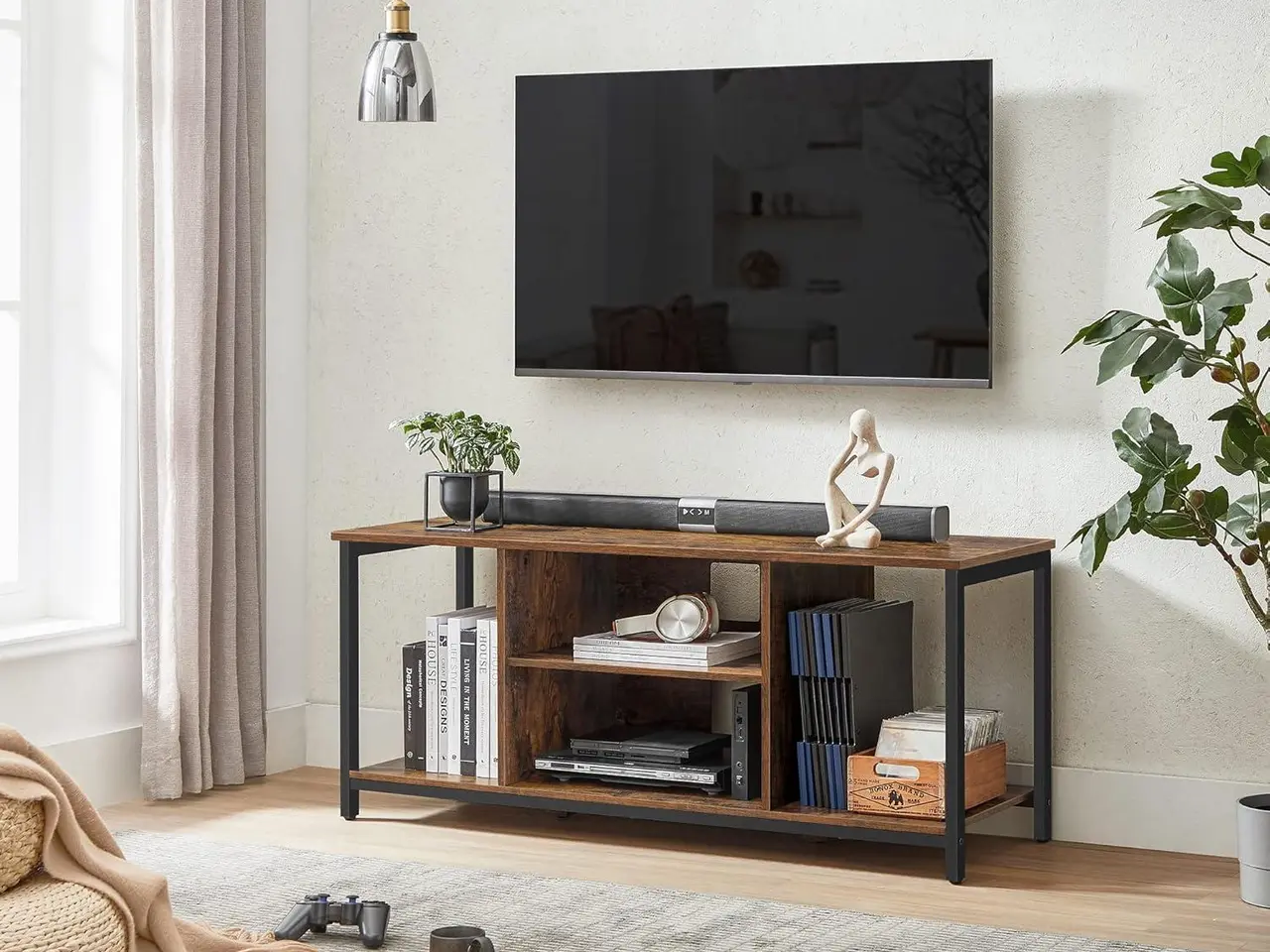 Billede 3 - TV-bord til TV op til 60 tommer - rustik brun og sort