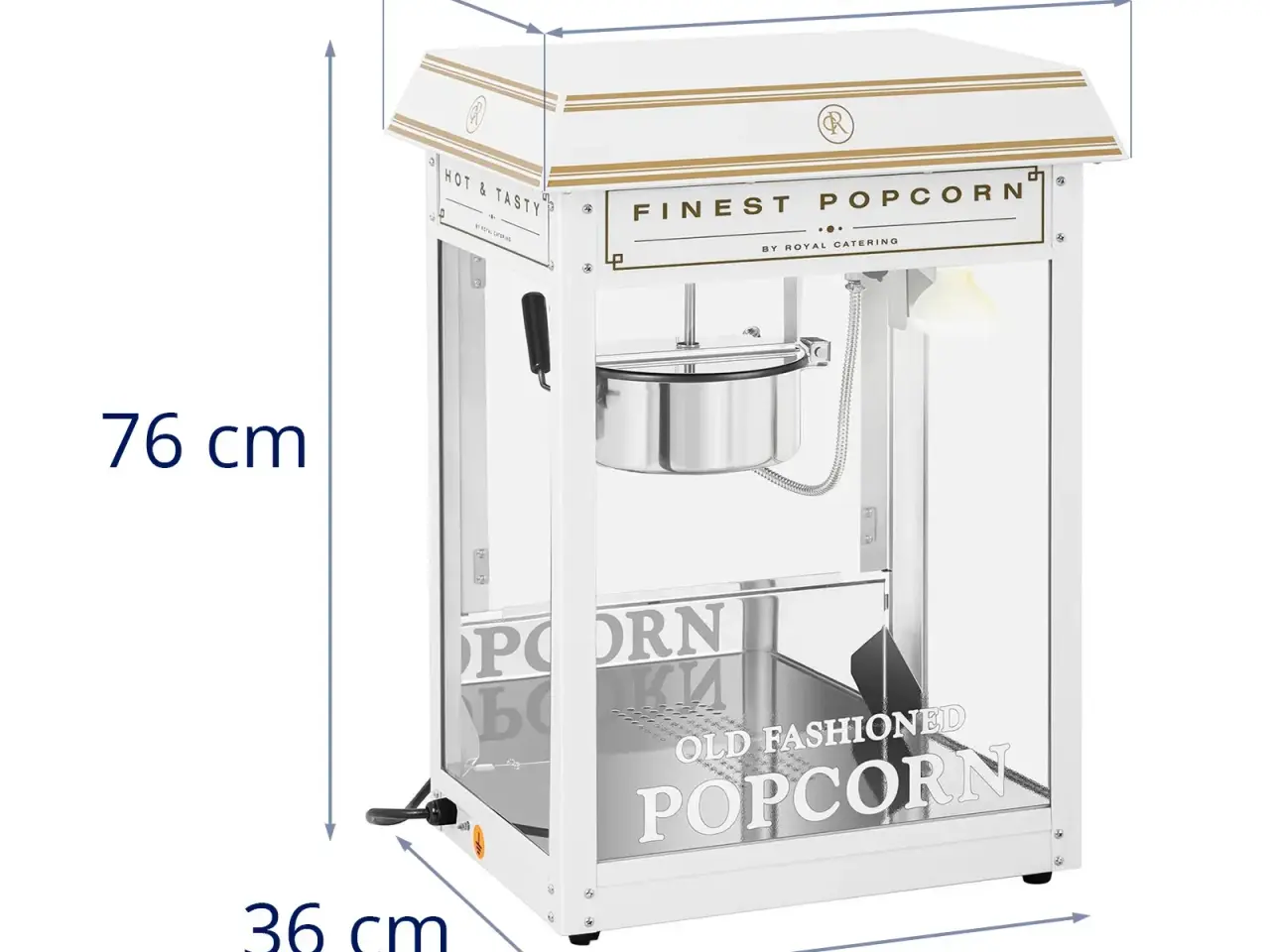 Billede 10 - Popcornmaskine 88 L – 1600 W – hvid og guld