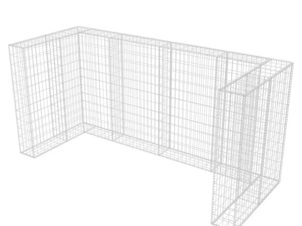Billede 6 - Gabionafskærmning til 3 affaldsbeholdere - 250 x 100 x 120 cm