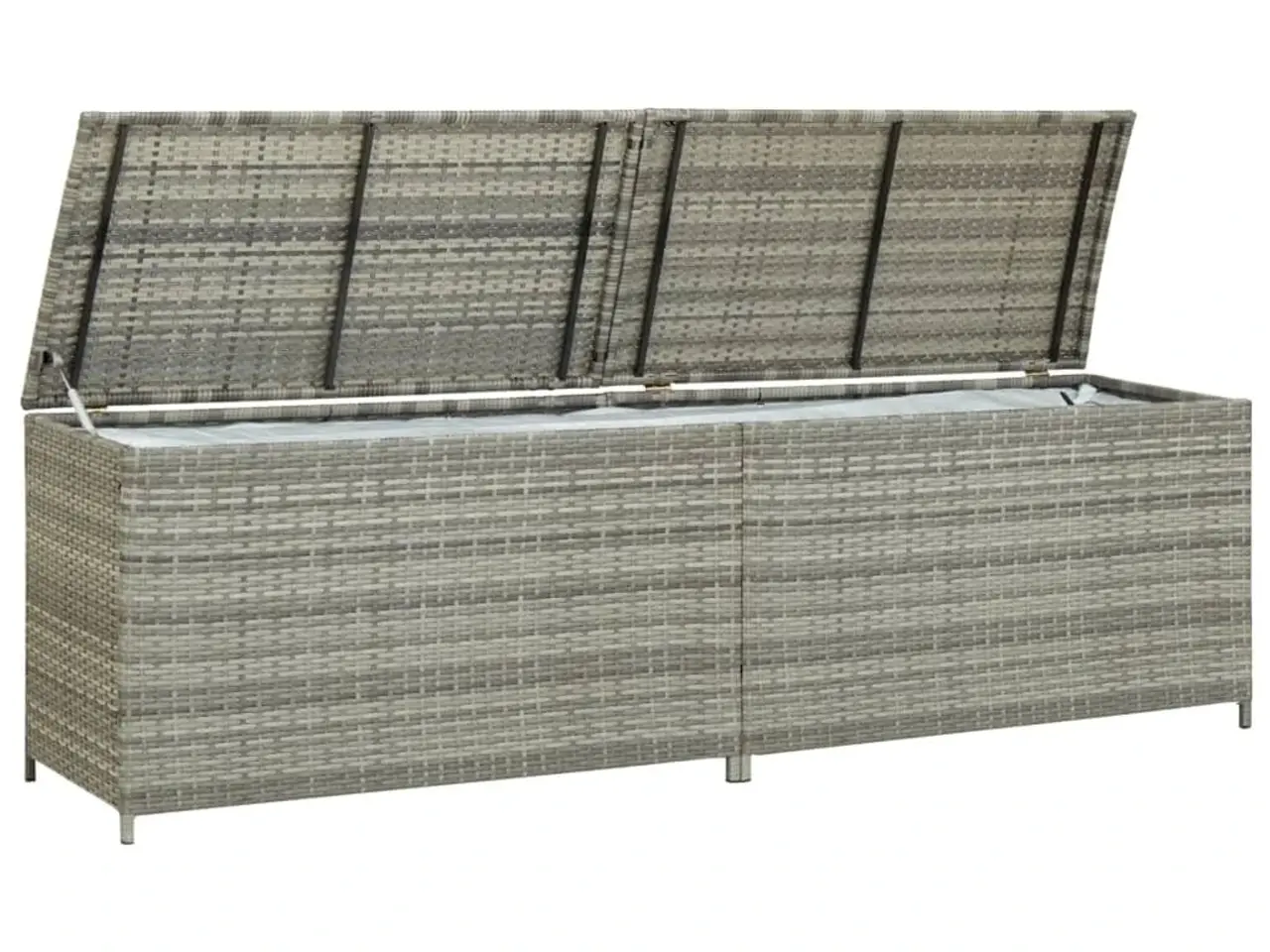 Billede 4 - Opbevaringskasse til haven 200x50x60 polyrattan grå