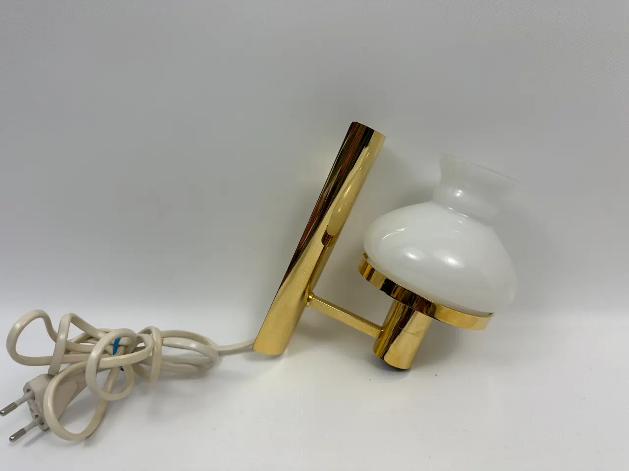 Billede 1 - Vintage messing lampe med opalglas