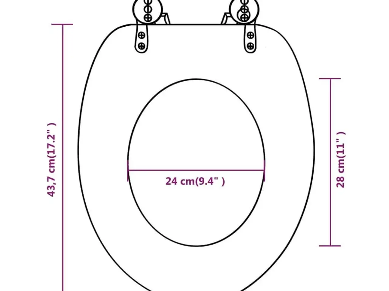 Billede 9 - Toiletsæde i MDF - gammelt træ design, justerbare hængsler