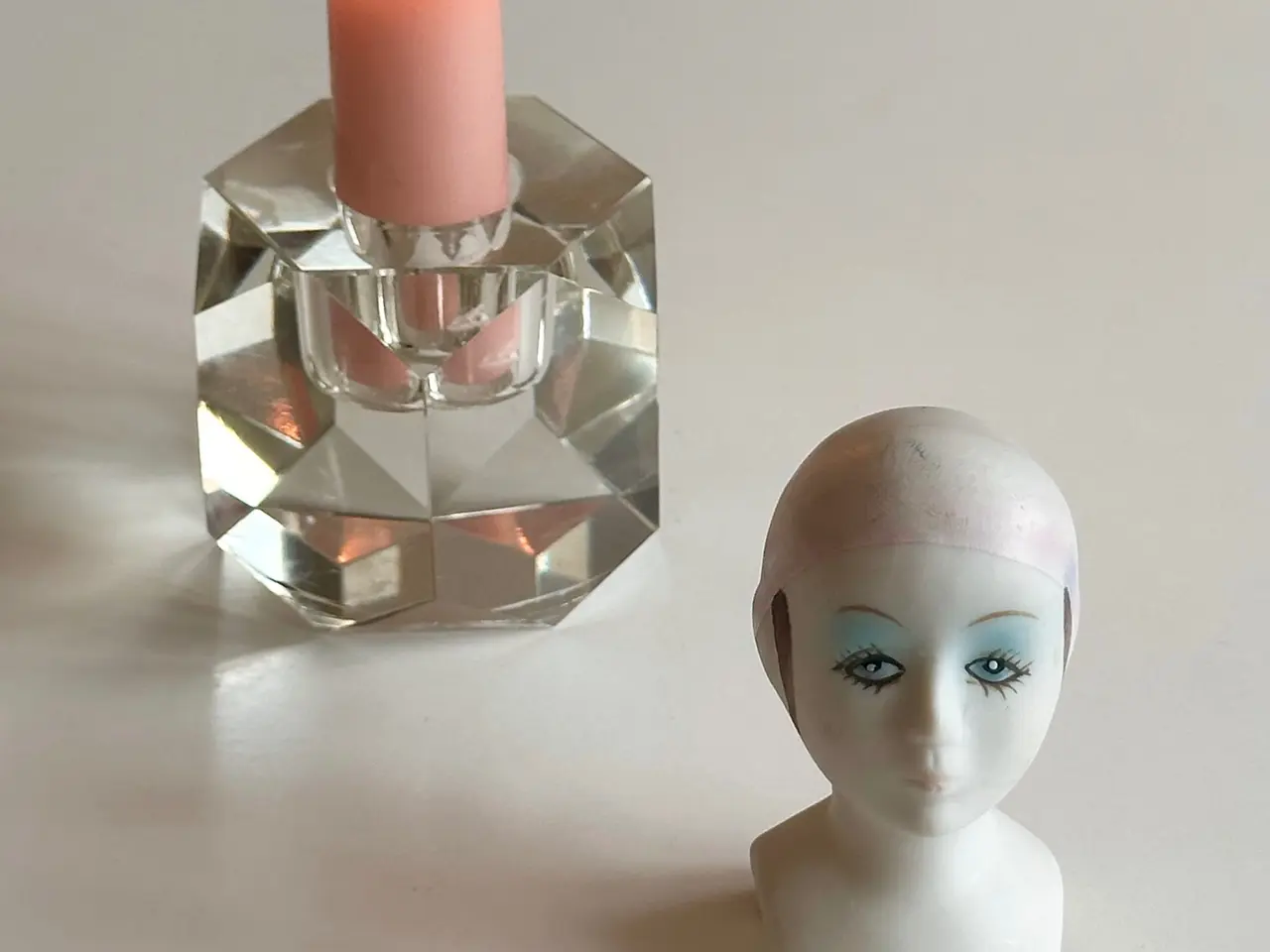 Billede 1 - Dukkehoved, porcelæn