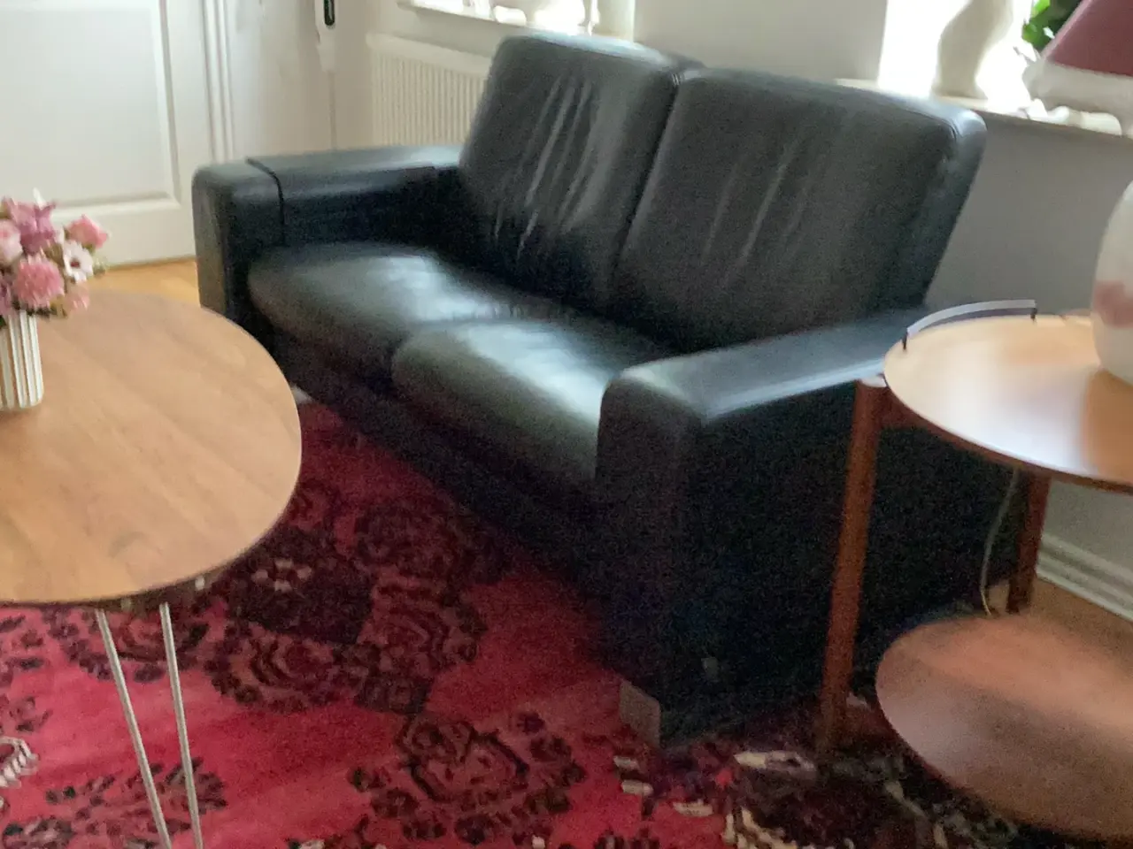 Billede 1 - 2prs Stresslet skind sofa , m, vippe ryg , som ny
