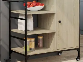 Køkkenvogn 87,5x38,5x84,5 cm konstrueret træ sonoma-eg