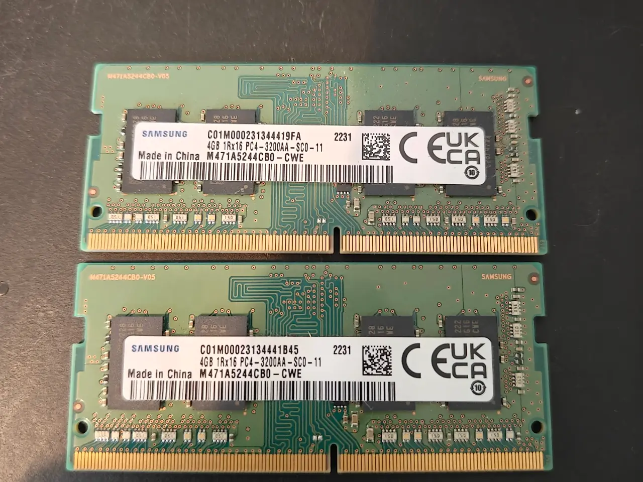 Billede 1 - 2x4GB 3200 DDR4 Samsung RAM, PC4-3200AA-SCO-11