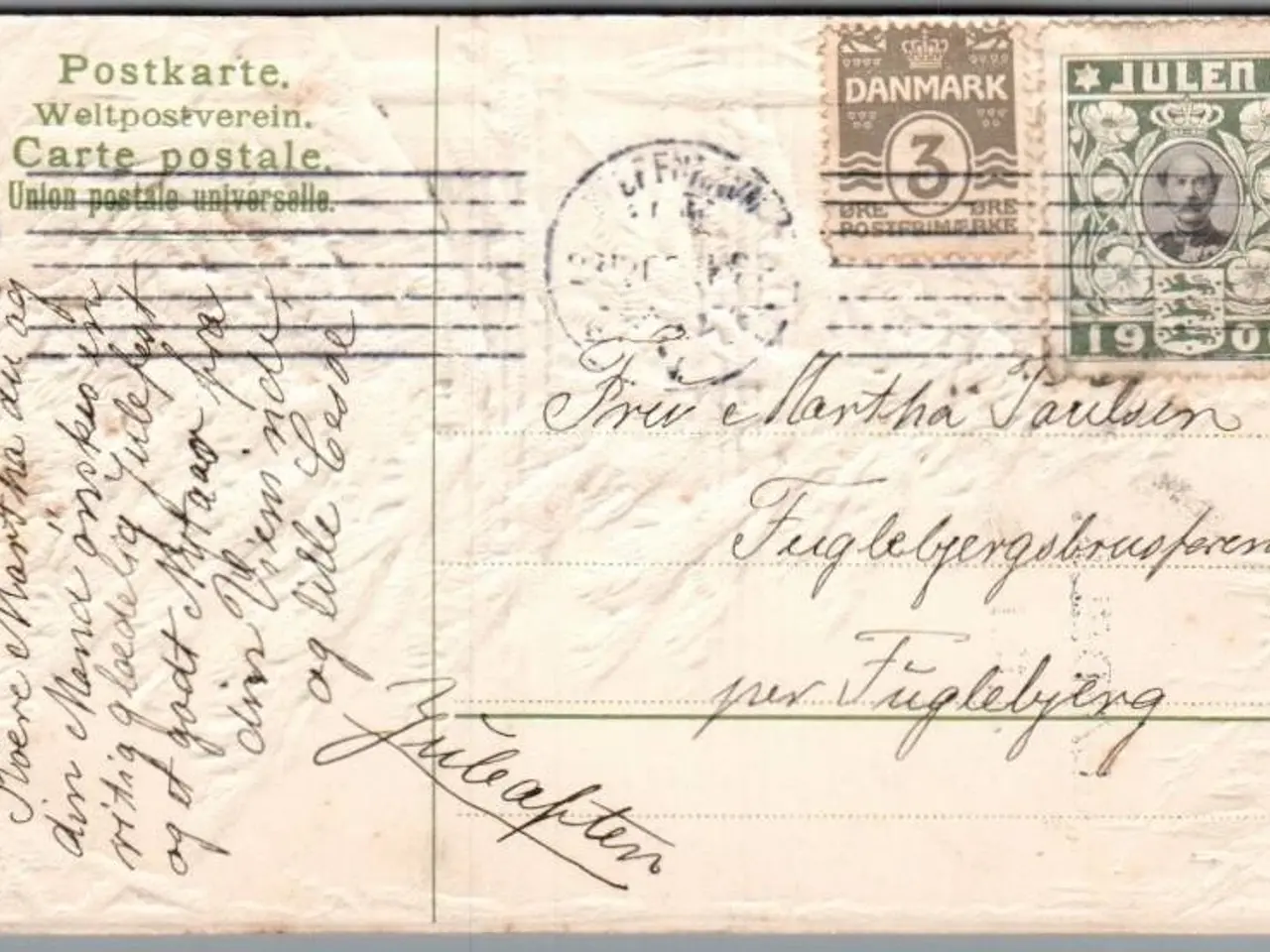 Billede 1 - Julemærke 1906 på Postkort - Stemplet 23 - 12 - 1906