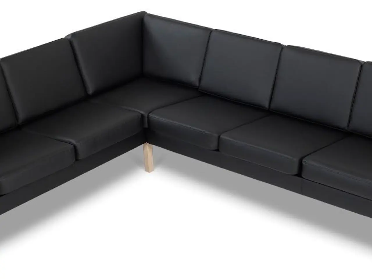 Billede 6 - Dragør vendbar tremmesofa hjørnesofa - sort bonded læder