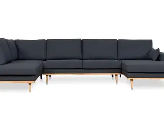 Simone U-sofa højrevendt - koksgrå Inari 95 stof