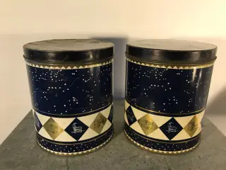 2 stk store 'stjernetegns' dåser (vintage / retro)