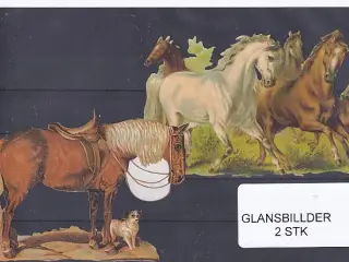 Glansbilleder - Heste - 2 Stk.