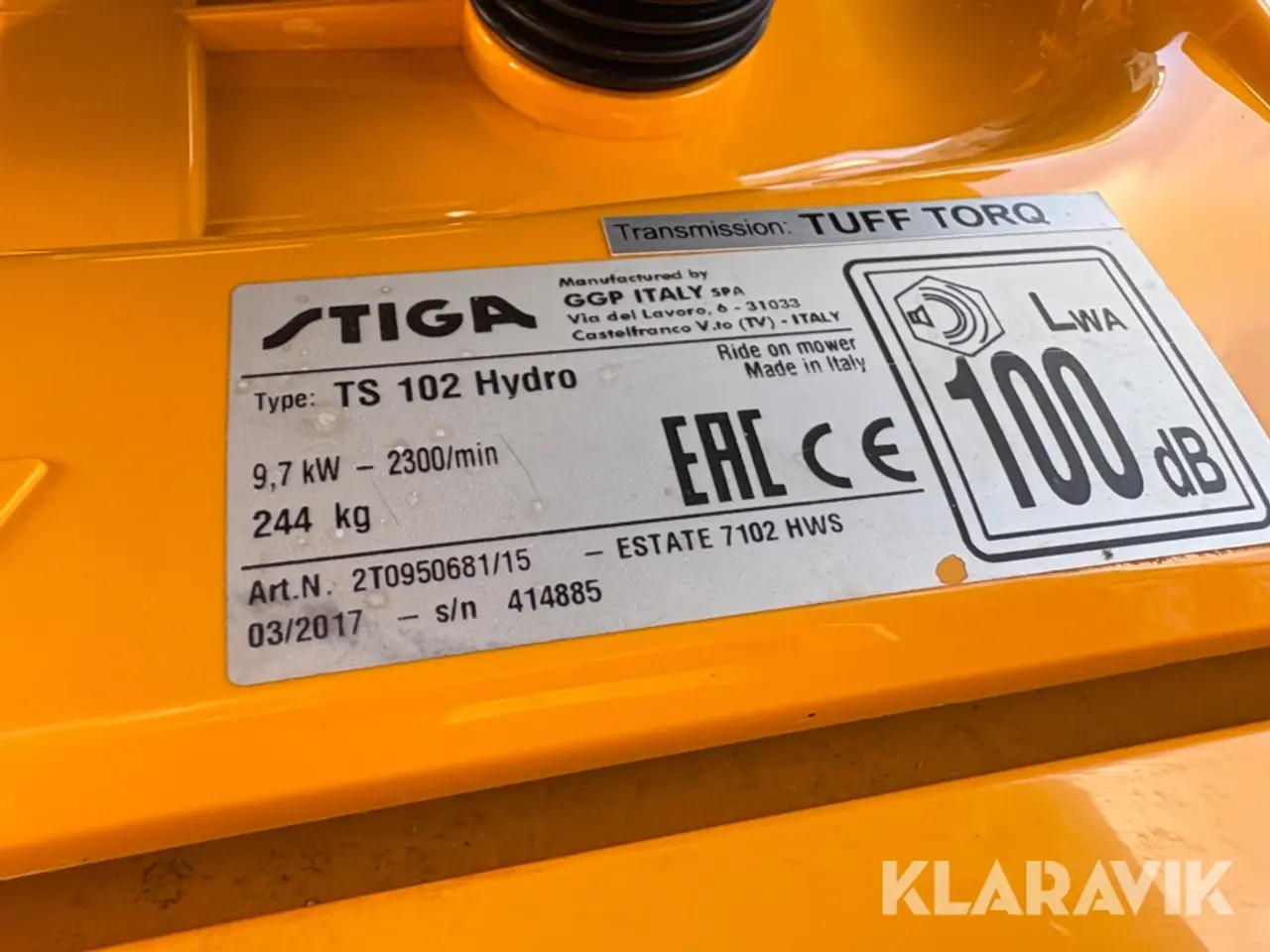 Billede 5 - Græsslåmaskine Stiga TS 102 Hydro