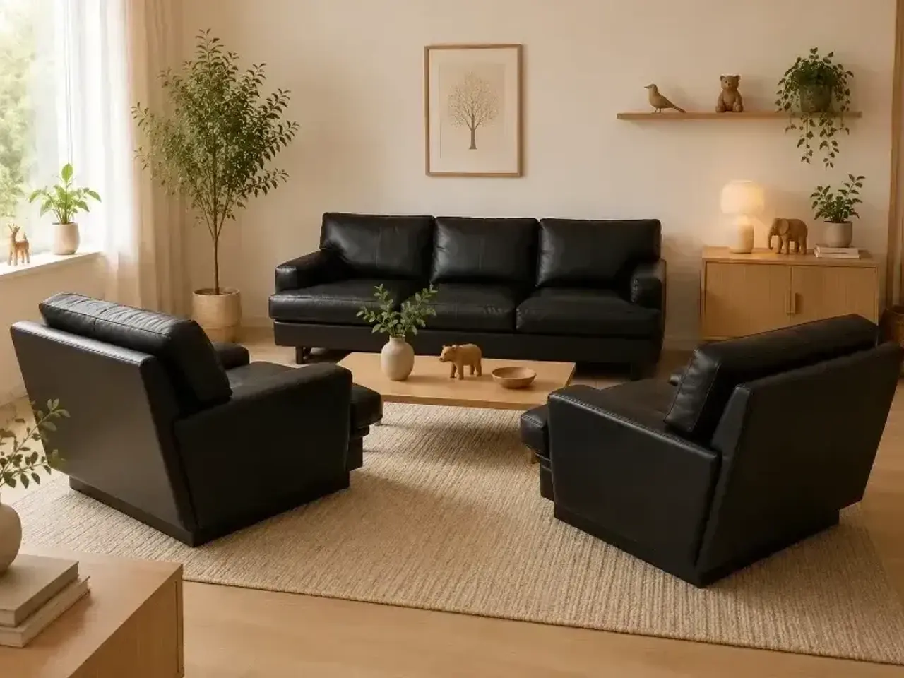 Billede 1 - Arne Norell sofagruppe i Dark Brown læder.