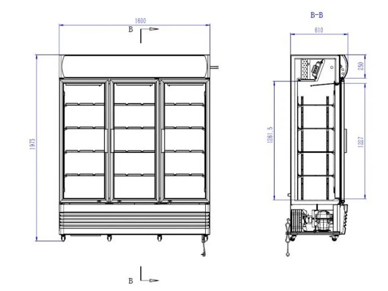 Billede 2 - Combisteel display køleskab – 0,555 kW
