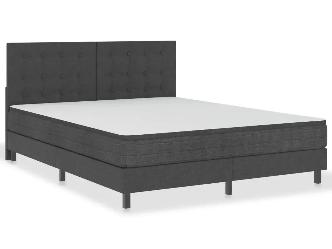 Billede 5 - Sengegavl med mønster 180x200 cm - stof, mørkegrå