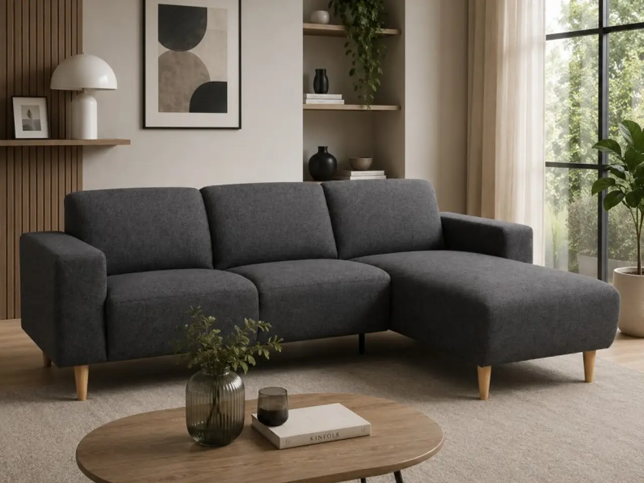 Billede 1 - Hjort Knudsen Nordby Chaiselongsofa - Højrevendt