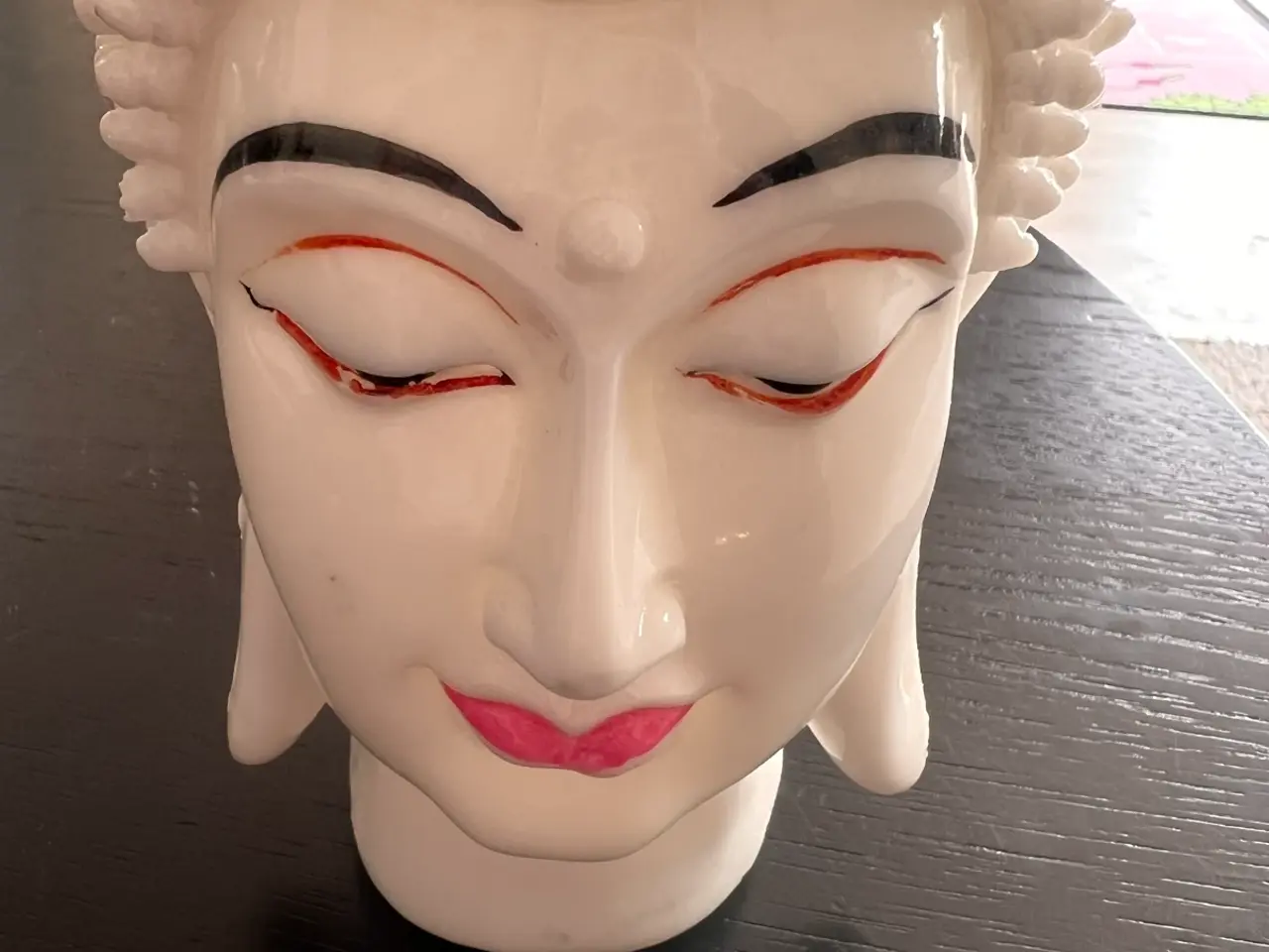 Billede 2 - Hvid Buddha hoved figur til dekoration