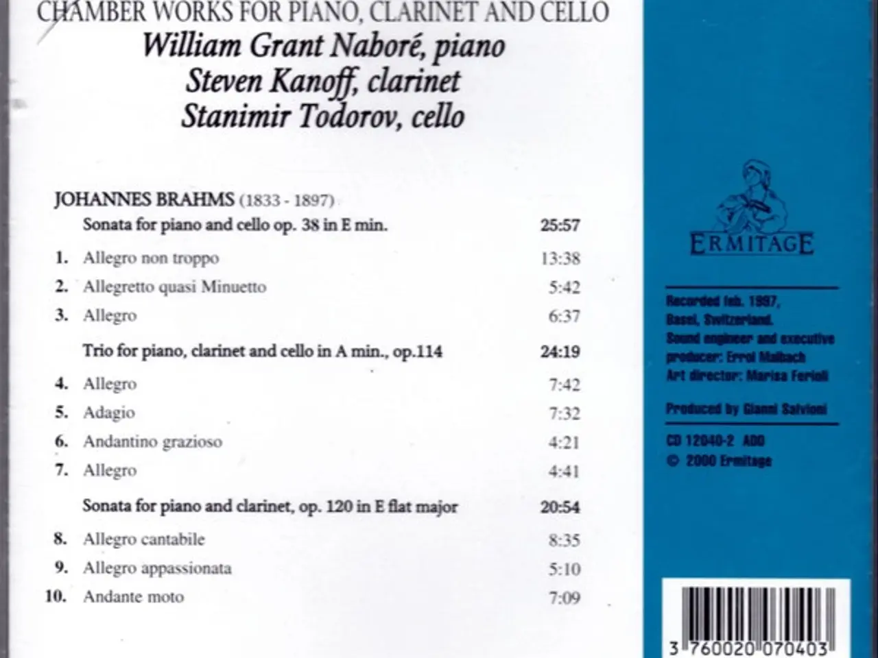 Billede 2 - William Grant Naboré – Chamber Works For… – CD