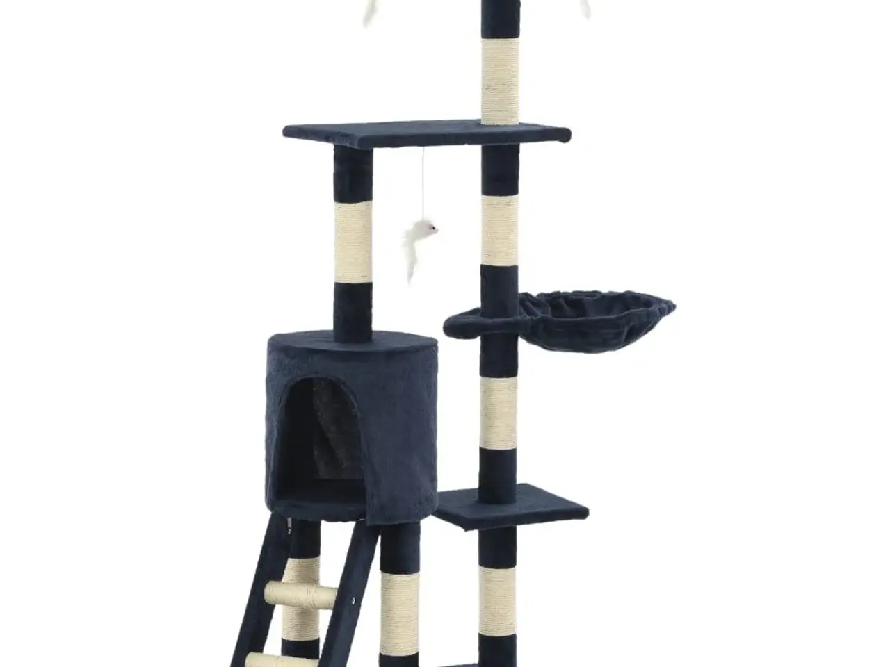 Billede 2 - Kradsetræ til katte 138 cm - mørkeblå med sisal-kradsestolper