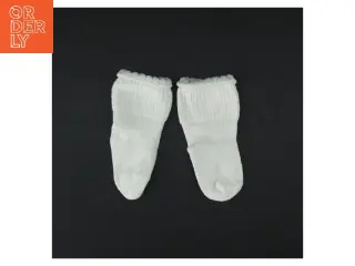 Hvide babystrømper fra Minisokker (str. Fod 7 cm)