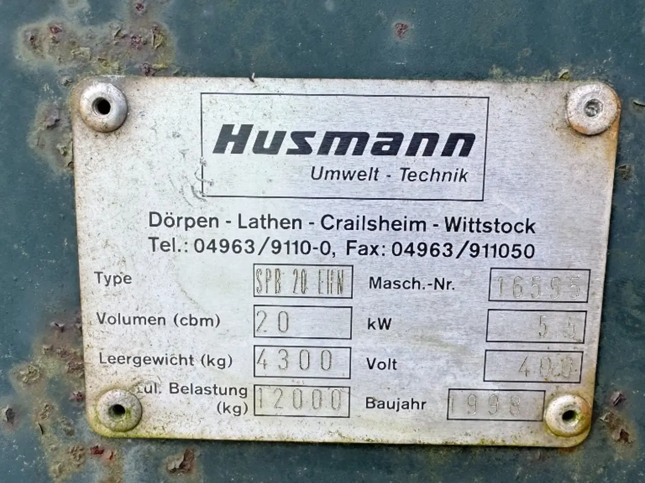 Billede 5 - Husmann komprimator 20m3 10269