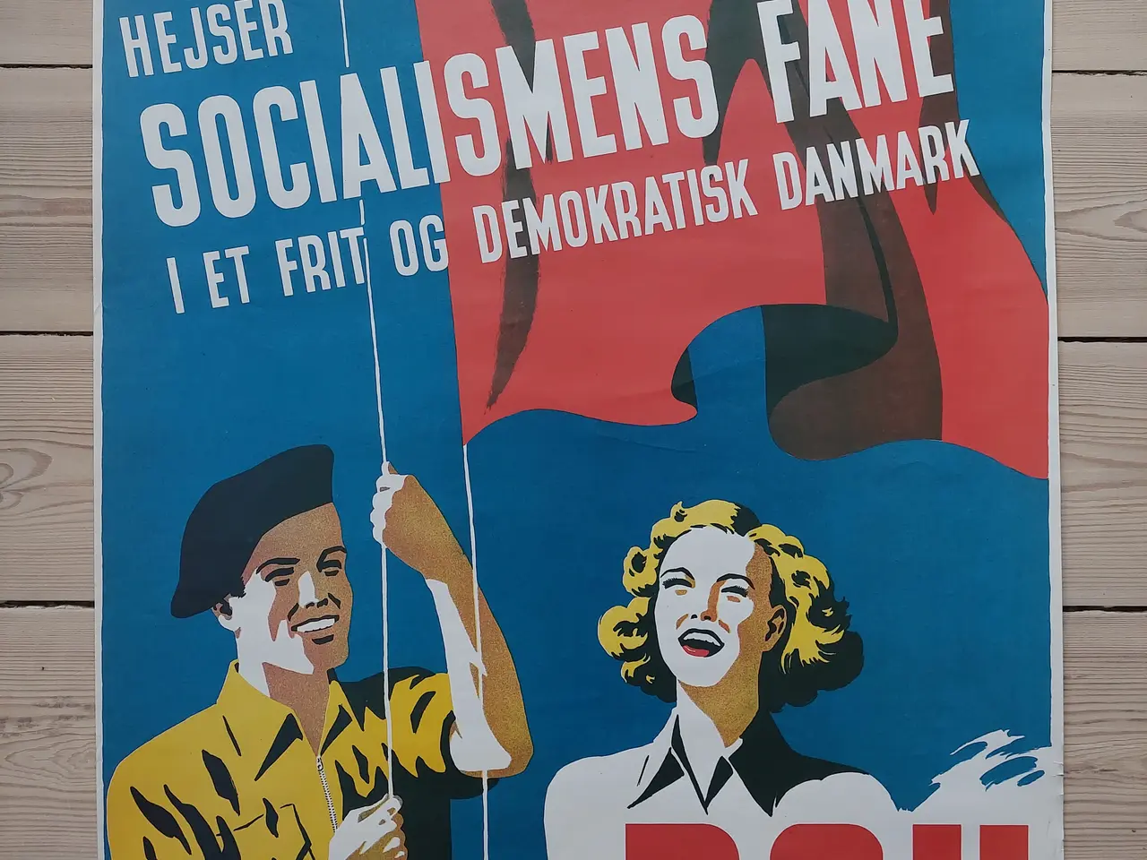 Billede 1 - DSU jubilæumsplakat (48x68) – "Socialismens Fane"