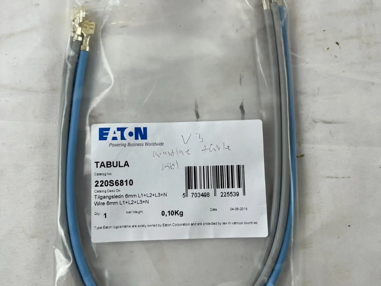 Billede 4 - Eaton 220S6810 Tabula Feed kabel 6mm² L1+L2+L3+N