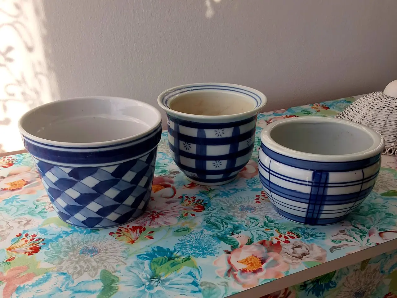 Billede 3 - 3 asiatiske/kinesiske porcelænkrukker / urtepotter