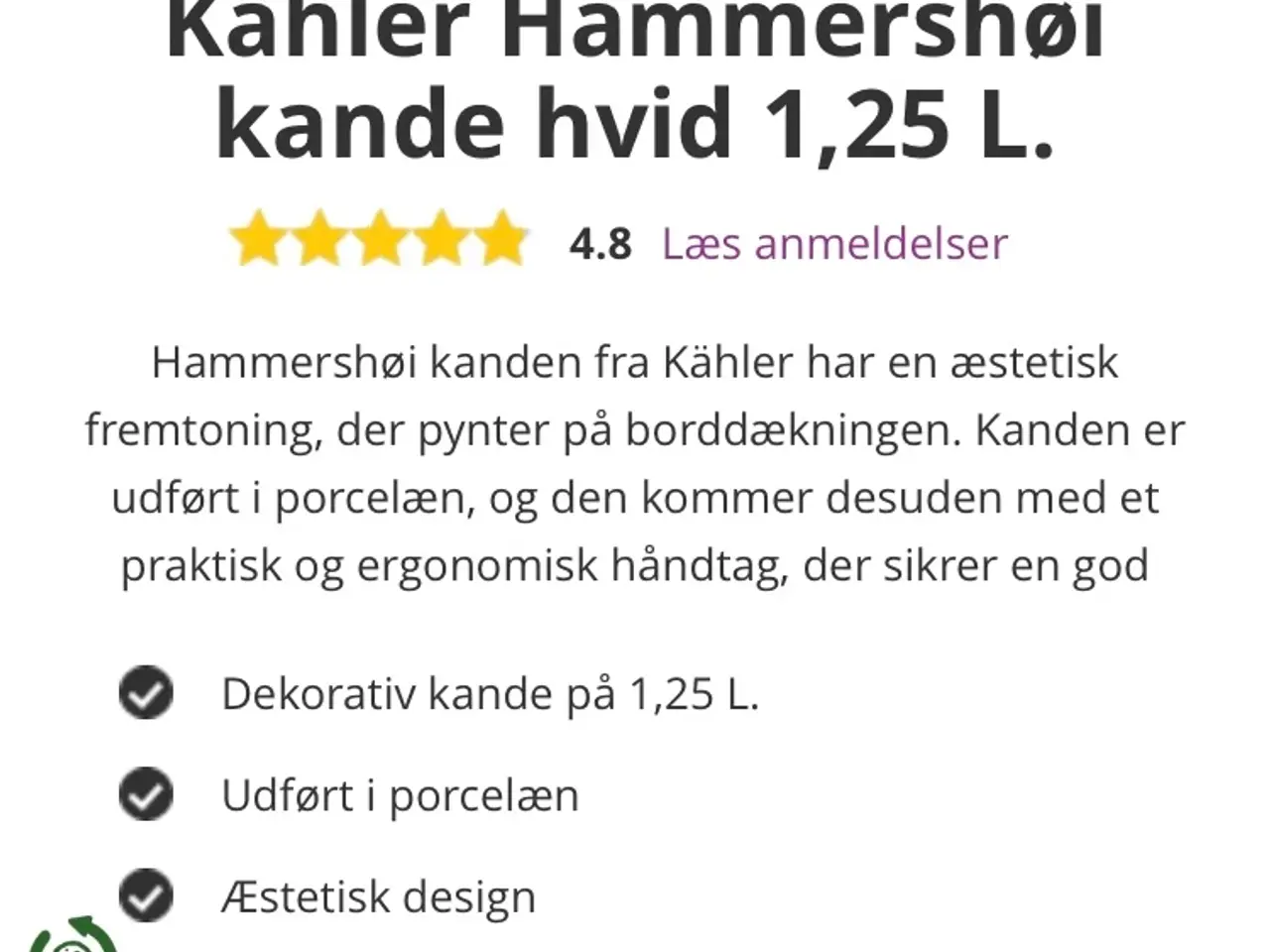 Billede 6 - Hvid kande Kähler
