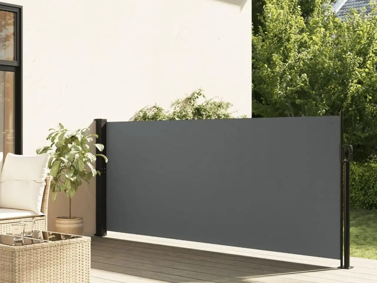Billede 1 - Udtrækkelig sidemarkise - antracit 140 × 500 cm
