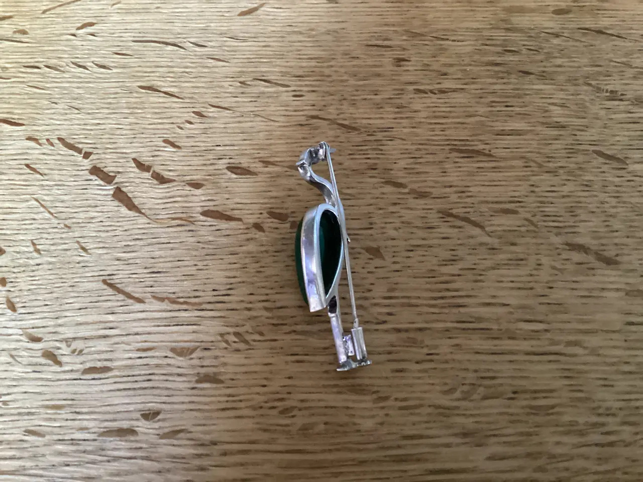 Billede 3 - Sølv Fiskehejre m/grøn Jade krop