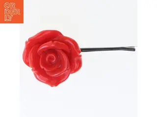 Rød rosen hårnål (str. 6,5 cm)