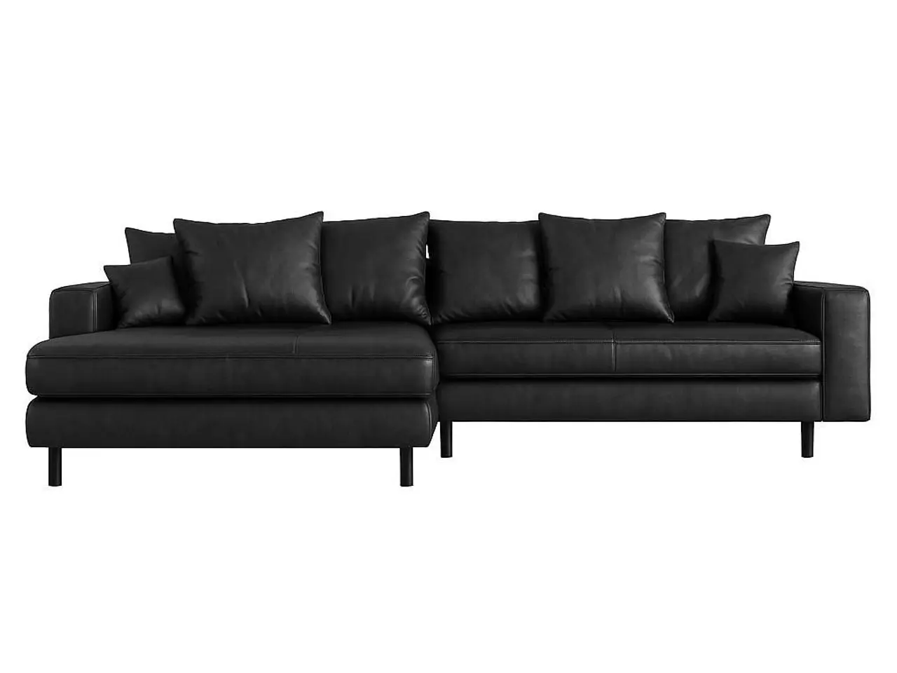 Billede 1 - Miami chaiselongsofa venstrevendt - sort Soft PU, 330 cm