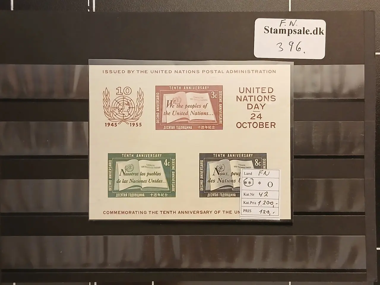 Billede 1 - Forenede Nationer (396) Sjældent miniark