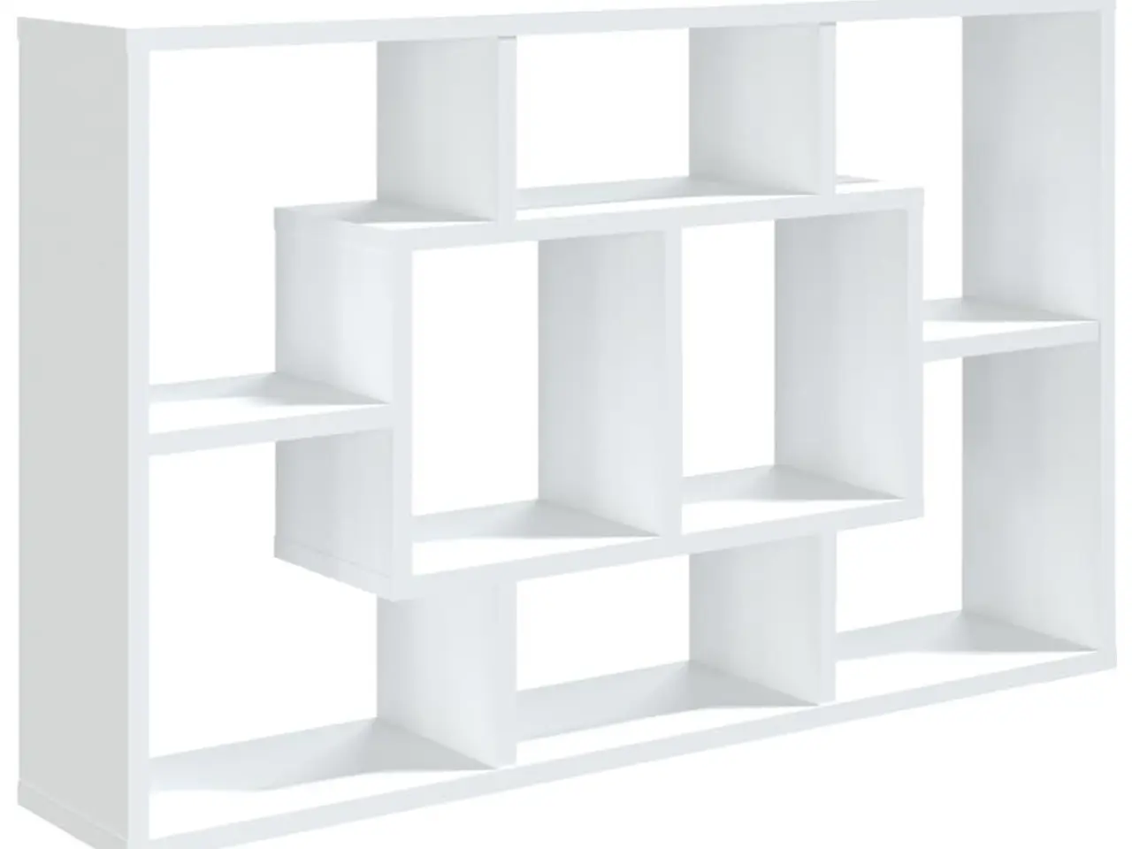 Billede 2 - Væghylde med 8 rum - hvid konstrueret træ 85×16×52,5 cm