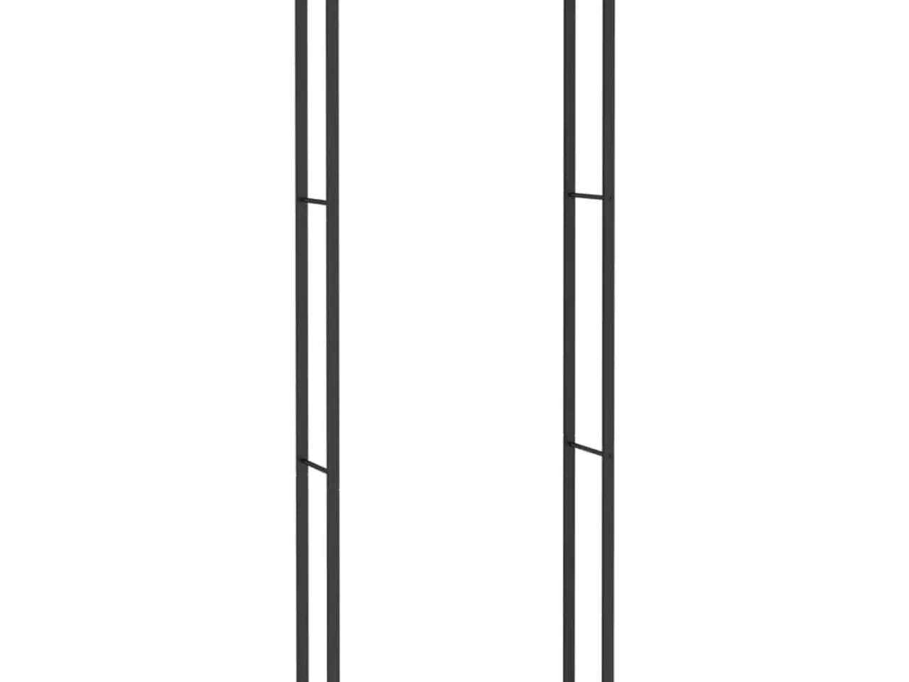 Billede 2 - Brændehylde i stål - mat sort 80 × 28 × 222 cm